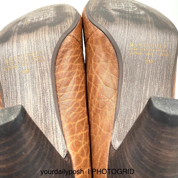 MaxStudio brown leather cone heel Biopic Mary Jane pumps US 8M - Picture 6 of 11
